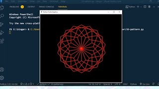 turtle library using create and draw new pattern in python #python #code #programming