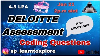 Deloitte Coding-Solutions |#deloitte |   Placement Solutions | #coding #codingsolutions #youtube