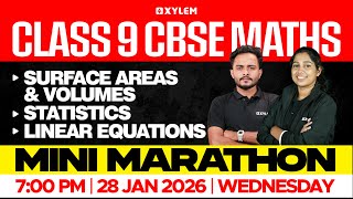 Class 9 CBSE Maths | Surface Areas & Volumes, Statistics, Linear Equations - Mini marathon