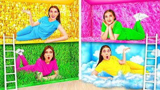 Secret Room Under the Bed Four Colors Challenge | Funny Situations by Hahanom Top Challenges