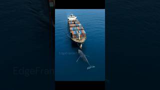 Whale topples a container ship. #shorts