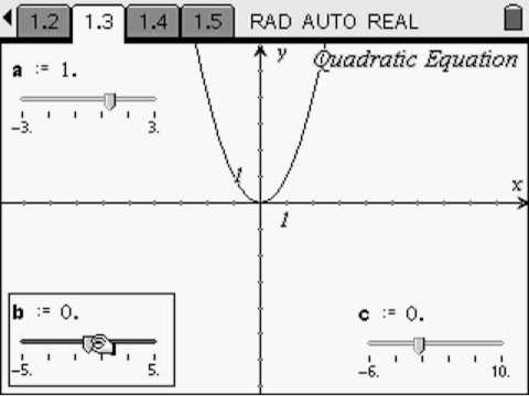 Exploring Quadratic Equations Graphically, TI-nspire