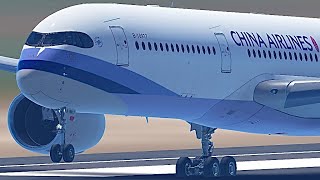 RCTP-China Airlines A350-900 Landing at Taiwan Taoyuan Int'l Airport.
