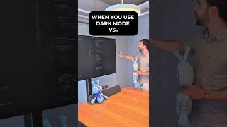 Dark Mode vs. Light Mode devs be like...