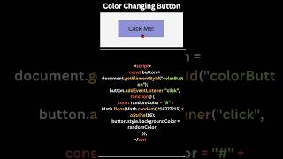 🔥 Mind-Blowing JavaScript Button! Changes Color Instantly! 🎨 #Shorts"