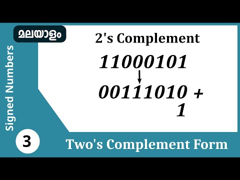 Two’s complement binary representation | Signed Numbers Malayalam