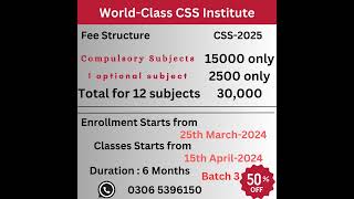 CSS 2025 Enrollment start | 50% discount | Preparation and Mocks included #css2025 #cssacademy
