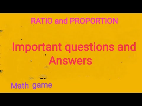RATIO and proportion|Important questions and answers|