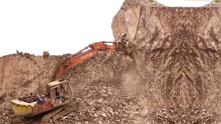 Massive Excavator Destroys Huge Mountain Rocks | Heavy Equipment Extreme Operator Skills! #excavator
