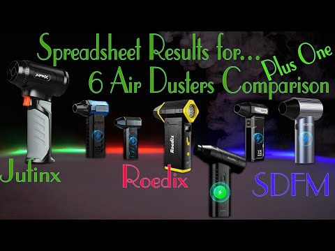 7 Air Duster Results - Jufinx - Roedix - SDFM Dusters & Spreadsheet Results from Comparison Video