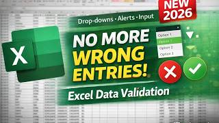 Excel Data Validation Tutorial | Lists, Error Alerts & Prevent Wrong Entries (2026)
