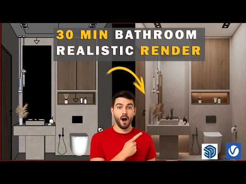 Realistic Bathroom Design in 30 Minutes | SketchUp + V-Ray Full Tutorial