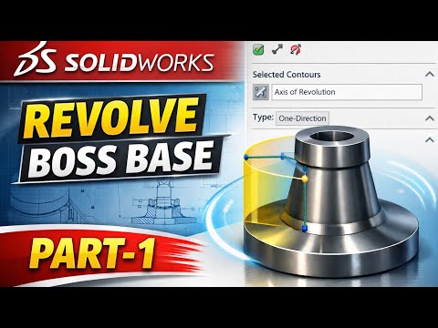 Solidworks Part-1 Revolve Boss Base Command @3dcaddrawing 