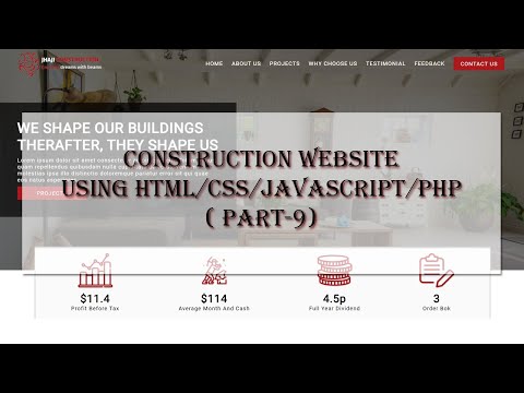 Construction Website Using HTML, CSS,Javascript and PHP ( Part -9 )