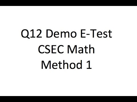 24-Hour Time| Demo E-Test | CXC CSEC Math | Sets | Question 12
