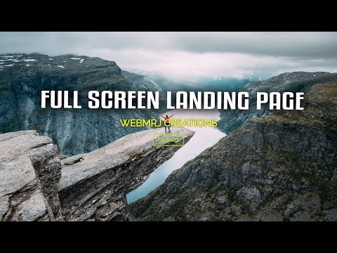 Full Screen Landing Page | Responsive Landing Page HTML5/CSS3 Tutorial 2019