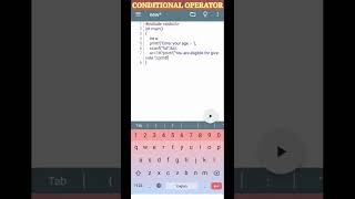 Conditional operator (ternary)|Programming in c language #shorts #coding_for_beginners