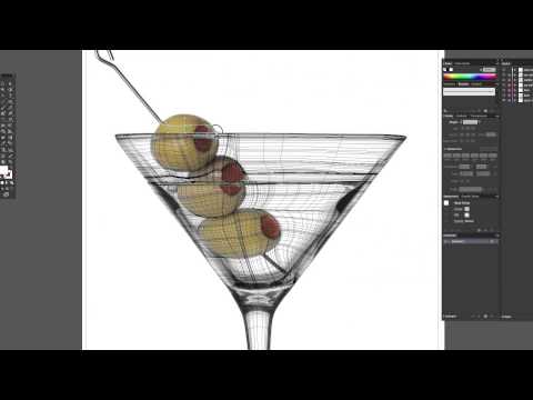 How to Gradient Mesh a Martini Glass Tutorial (pt.2)