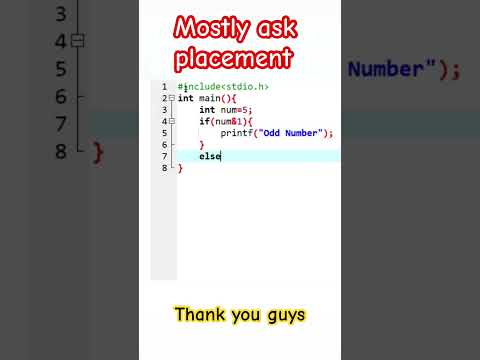 Even-Odd Using Bitwise Operator || mostly ask college placement ||  use of bitwise operator #coding