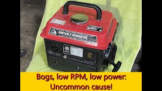 Harbor Freight Generator Bogs, Low RPM:  Uncommon Cause Fixed