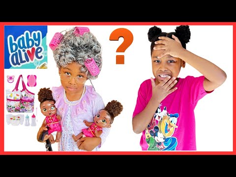 Baby Alive Doll Grandma Babysit Morning Routine Feeding and changing Diaper