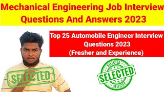 Automobile engineering interview questions answers | Mechanical Engineering Job Interview Question