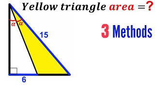 Can you find area of the Yellow shaded Triangle? | (3 Methods) | #math #maths | #geometry