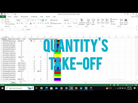 US-based Quantity Take-Off / Showcase of Expertise / Cost Estimation