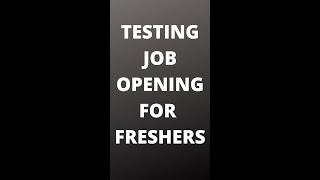 Software Testing Jobs For Freshers| Shorts