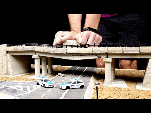 Breaking Down a Mini Concrete Bridge: Test and Demolition #demolition