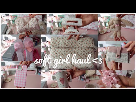 in my soft girl era 🎀 pink shein coquette haul ♡ (juicy couture, urban outfitters, tj maxx)