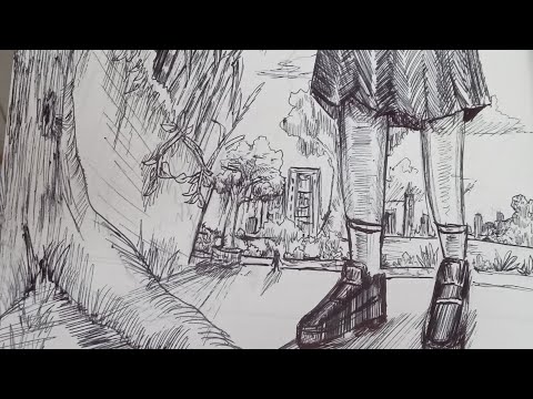 Simple pen sketch drawing with ✨️background noise ✨️