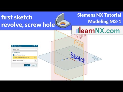 Sketch, revolve and screw hole | Siemens NX Tutorial