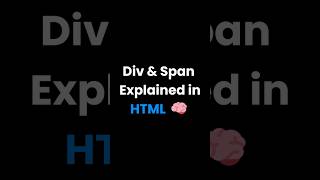 Div and span explained in HTML #html #coding #webdevelopment #htmlcss #htmlpro