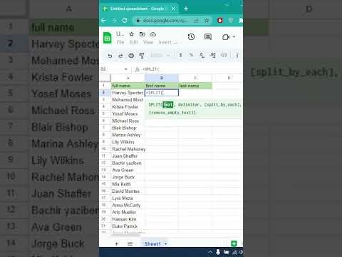 how to split a cell content in google sheet