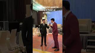 When you're always hosting events, you can't NOT do anything. #marriagereception #emcee