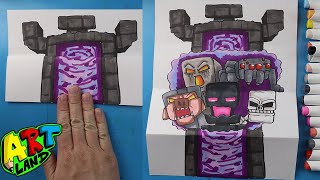 How to Draw a Nether Portal Surprise Fold | Minecraft Movie