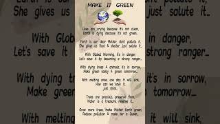 English poem for kids | Make It Green | poems in English | #shorts