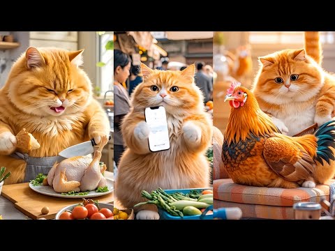 Orange Cat Cooking 🍴 #AiCat #CookingCat #OrangeCat #CuteCat #FunnyCat #AiCatTiktok