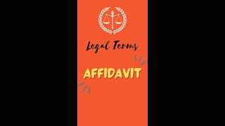 Legal Term | Affidavit | #shorts #youtubeshorts #lawlesson #legalshorts