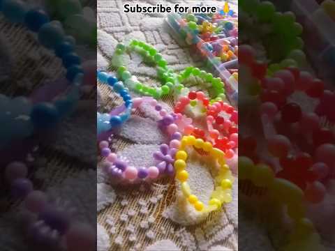 DIY Bracelet making with beautiful beads 💜💜🩷 || How to make beads bracelet #bracelet #DIY #ytshor