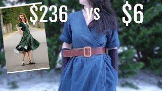 Making a Linen Wrap Dress for Only $6!! || Inspired by A $236 Dress