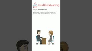 What is polymorphism in java #java #polymorphism #interview #freshers #shorts #java4quicklearning
