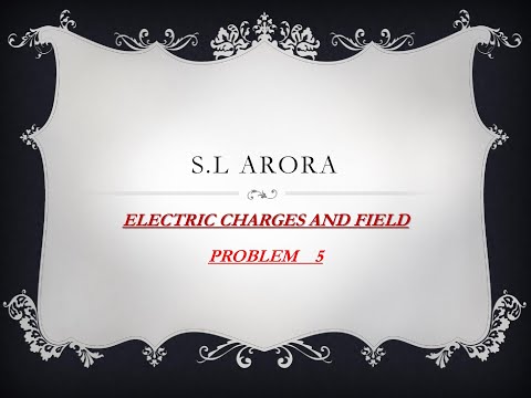 PROBLEM 5, S.L ARORA ELECTRIC FIELD AND CHARGES# CLASS 12 #S.L ARORA # PHYSICS # PROBLEMS