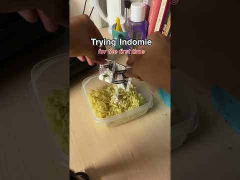 My first time trying Indomie noodles #shorts #youtubeshorts #ashortaday #indonesia #instant noodles