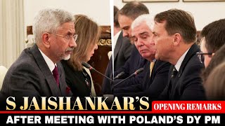 Watch: EAM S Jaishankar’s opening remarks after meeting with Poland’s Dy PM Radosław Sikorski