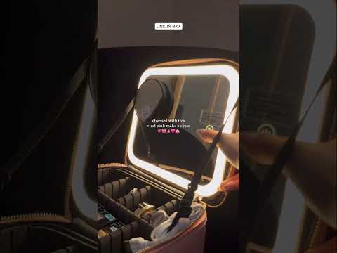 Viral Pink Makeup Case with Led mirror  #makeup #makeupbox #makeupkit #makeupcase #cosmetics