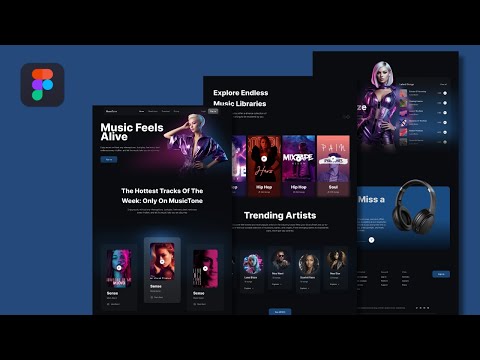 UI/UX Design in Figma – Music Streaming Website Landing Page
