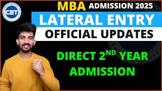 Mba Lateral Entry Admission Updates 2025 | Mba Direct 2nd Year Process 2025