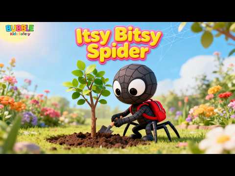 Itsy Bitsy Spider | Kid Plants a Tree | Go Green Song | Bubble Kids Safety